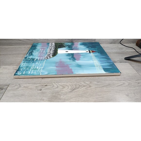 Lighthouse 16X20 Painting On Canvas Stretched Over Wood Frame, Unknown Artist - Picture 6 of 10